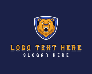 Angry Bear Shield logo design