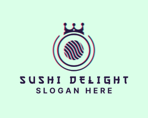 Glitch Sushi Crown  logo design