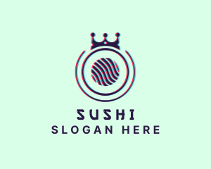 Glitch Sushi Crown  logo design