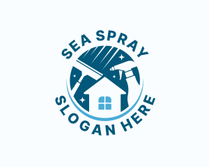 Blue Housekeeper Home logo design