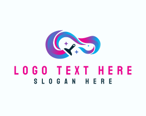 Swirl - Handyman Paintbrush Painter logo design