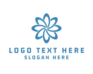 Petals - Blue Flower Rings logo design