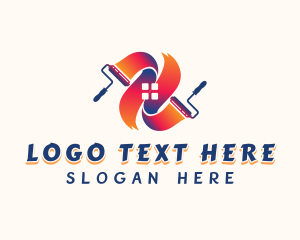 Renovation - House Paint Roller logo design