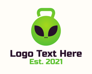 Extraterrestrial - Alien Kettlebell Gym logo design