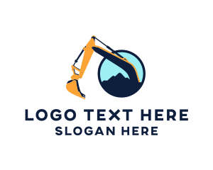 Digging - Mountain Excavator Equipment logo design