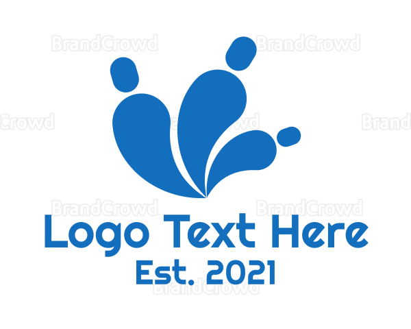 Blue Abstract Family Logo