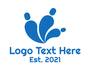 Social Service - Blue Abstract Family logo design