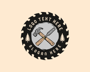 Tool - Hammer Chisel Woodwork logo design