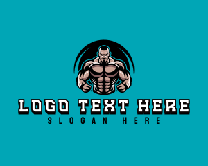 Muscular - Man Strong Muscles logo design