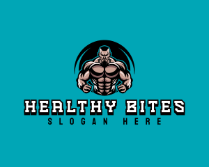 Trainer Man Strong Muscles logo design