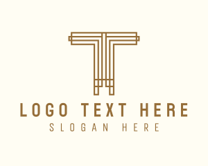 Gold Corporate Letter T Logo