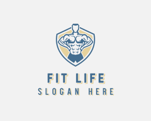 Muscle Workout Fitness logo design