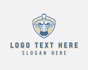 Muscular - Muscle Workout Fitness logo design