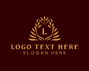 Flourish - Luxury Crown Wreath logo design