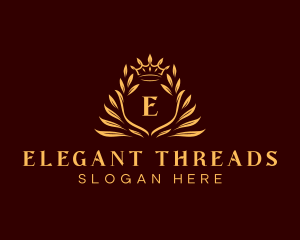 Luxury Crown Wreath logo design