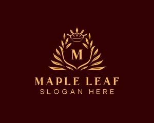 Luxury Crown Wreath logo design