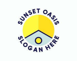 Circular Sunset Roof logo design