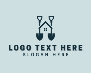 Shovel - House Garden Shovel logo design