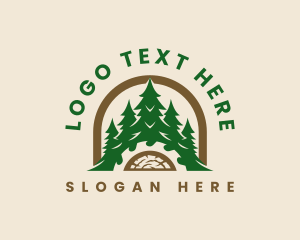 Lumber - Pine Tree Logging Carpentry logo design