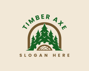 Pine Tree Logging Carpentry logo design