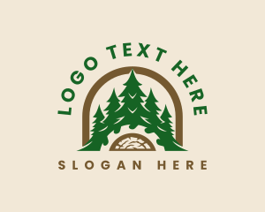Logging - Pine Tree Logging Carpentry logo design
