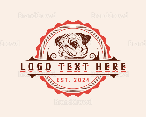 Pug Dog Pet Logo