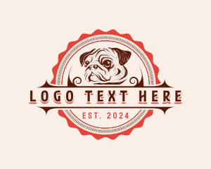 Pug Dog Pet logo design