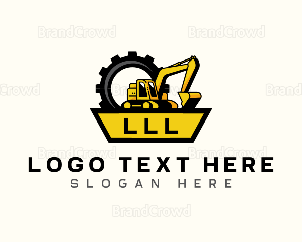 Excavator Industrial Construction Logo