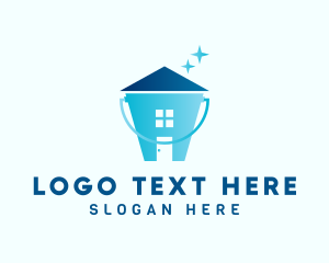 Maid - House Cleaning Bucket logo design