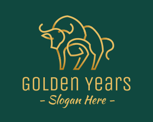 Golden Ox Monoline logo design