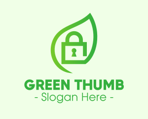 Green Leaf Padlock logo design