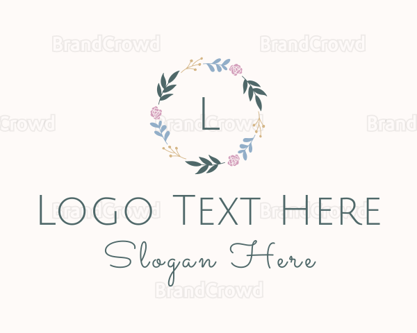 Decorative Floral Wreath Logo