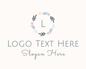 Stationery - Decorative Floral Wreath logo design