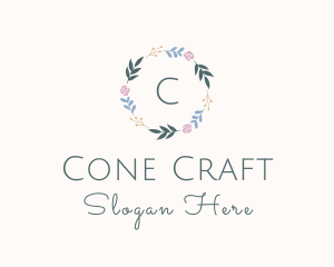 Decorative Floral Wreath logo design