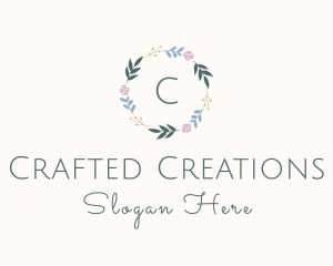 Decorative Floral Wreath logo design