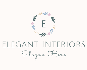 Decorative Floral Wreath logo design