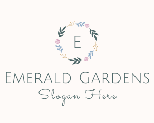 Decorative Floral Wreath logo design