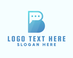Talking - Letter B Chat Bubble logo design