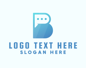 Live Chat - Letter B Chat Bubble logo design