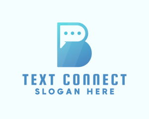 Texting - Letter B Chat Bubble logo design