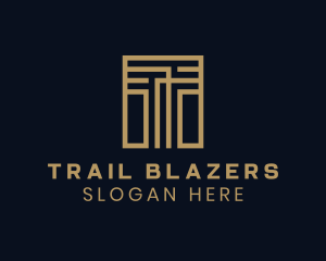 Square Line Path Maze logo design