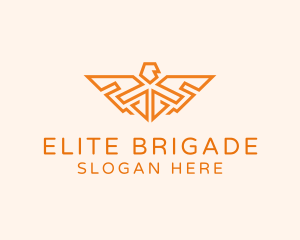 Brigade - Falcon Wings Monoline logo design