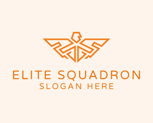 Squadron - Falcon Wings Monoline logo design