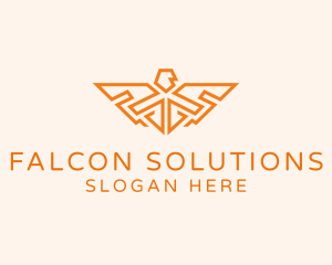 Falcon Wings Monoline logo design