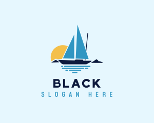 Sunset Sailboat Ocean Logo