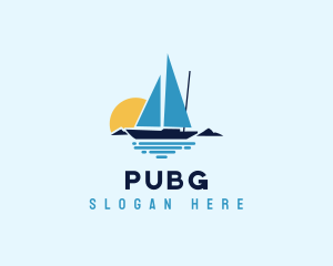 Sunset Sailboat Ocean Logo