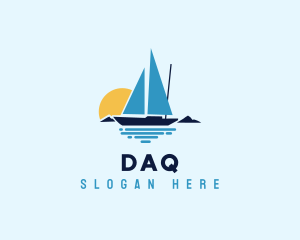 Sunset Sailboat Ocean Logo
