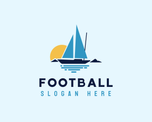 Resort - Sunset Sailboat Ocean logo design