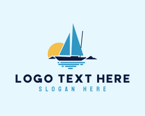 Tour - Sunset Sailboat Ocean logo design