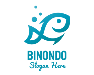 Salmon - Marine Fish Hook logo design